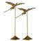 Set of 2 Gold Aluminum Glam Bird Sculpture, 25&#x22;, 30&#x22;